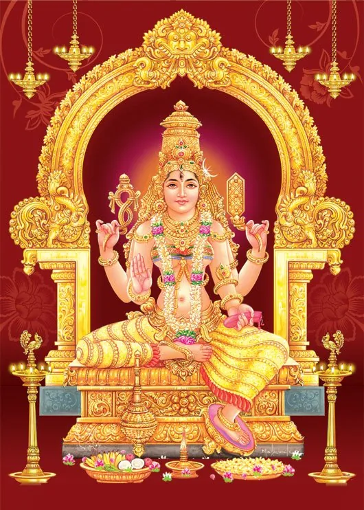 Sree Bagalamukhi Devi — the Pitambara form, eighth Mahavidya, four-handed Chathurbahu Vigraham